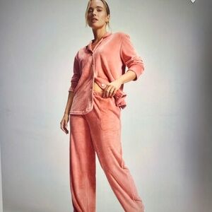 🩷🆕 Soma Antique Pink Microfleece Pajama Set NWT $104 Size L